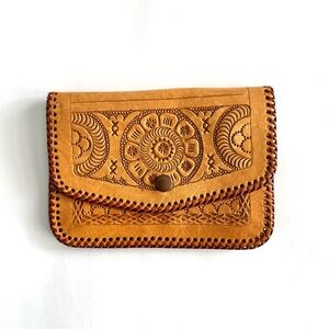 Vintage Brazilian Handcrafted Tan Leather Wallet